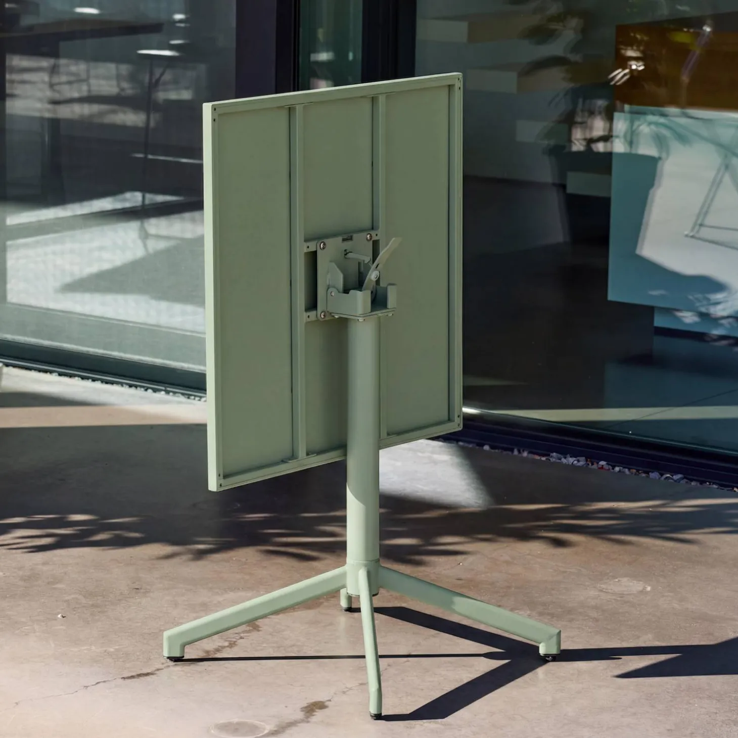 Mesa de jardín bistró cuadrada plegable de acero, 2 personas