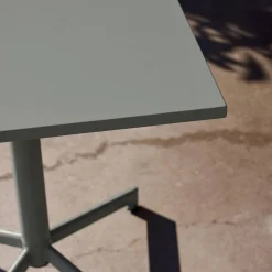 Mesa de jardín bistró cuadrada plegable de acero, 2 personas