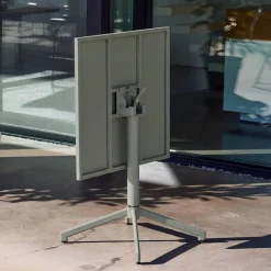 Mesa de jardín bistró cuadrada plegable de acero, 2 personas