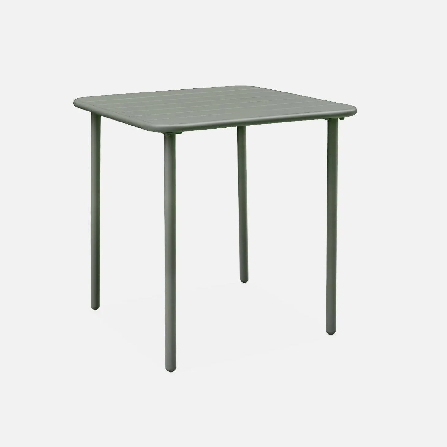 Mesa de jardín bistró de acero, 2 plazas, 70cm