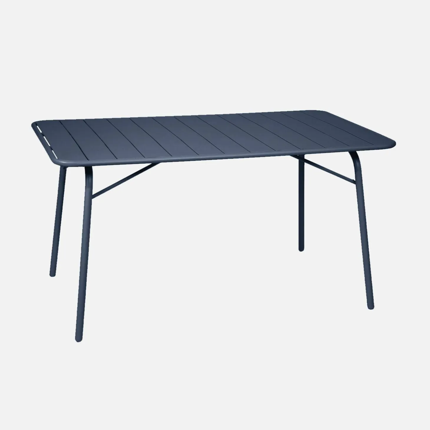 Mesa de jardín bistró de acero plegable, 6 plazas, 140cm