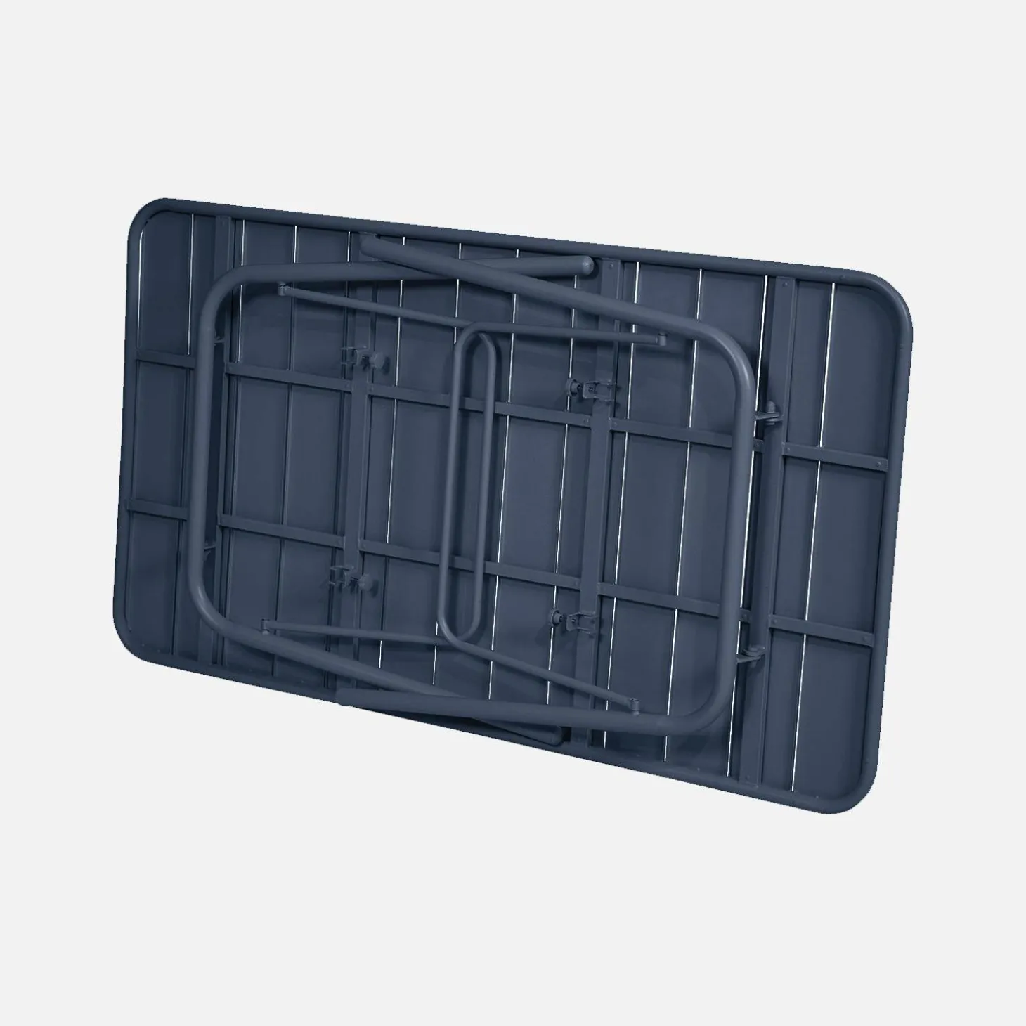 Mesa de jardín bistró de acero plegable, 6 plazas, 140cm