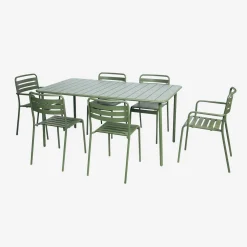 Mesa de jardín bistró de acero, 6-8 plazas, 160cm