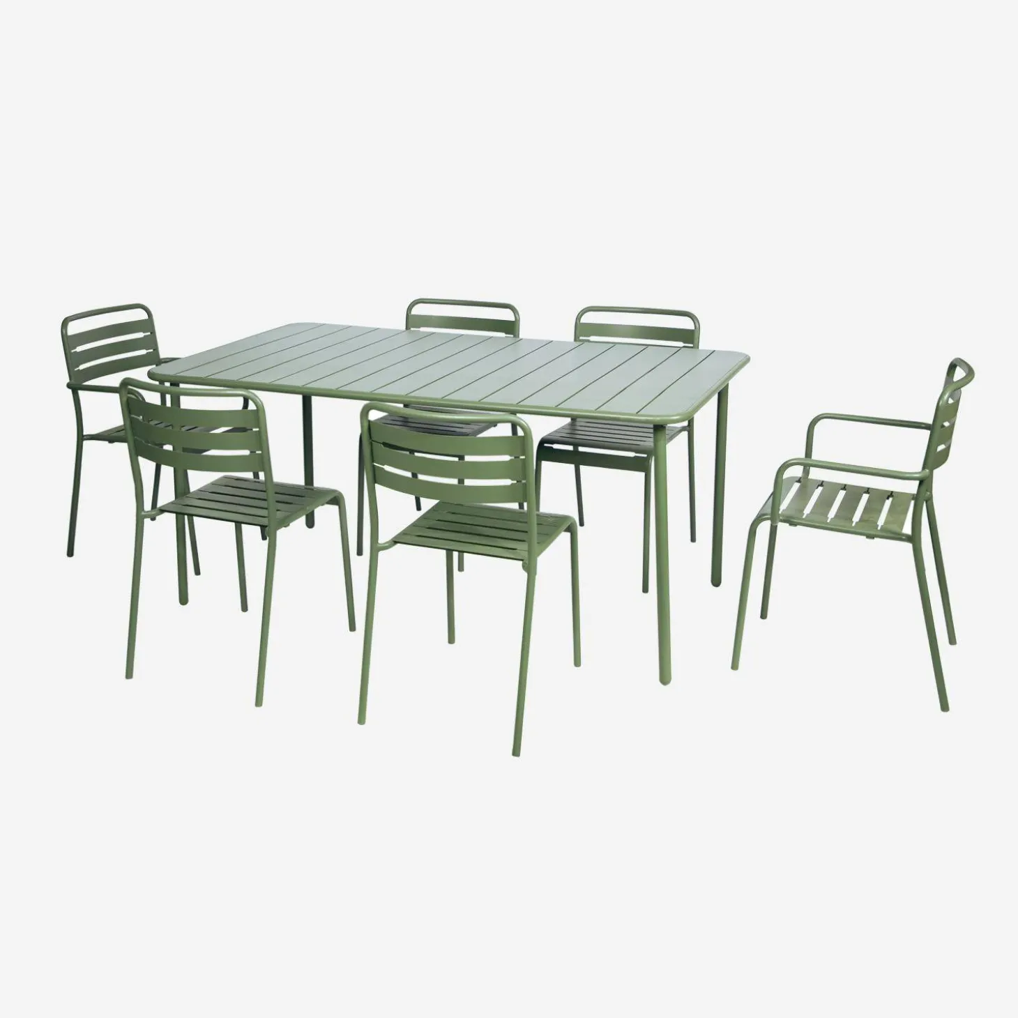 Mesa de jardín bistró de acero, 6-8 plazas, 160cm
