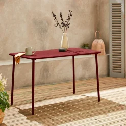 Mesa de jardín bistró de acero, 4 plazas, 120cm