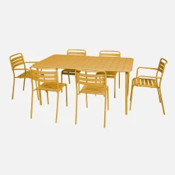 Mesa de jardín bistró de acero, 6-8 plazas, 160cm