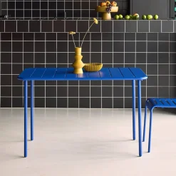 Mesa de jardín bistró de acero, 4 plazas, 120cm