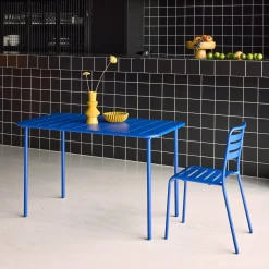 Mesa de jardín bistró de acero, 4 plazas, 120cm