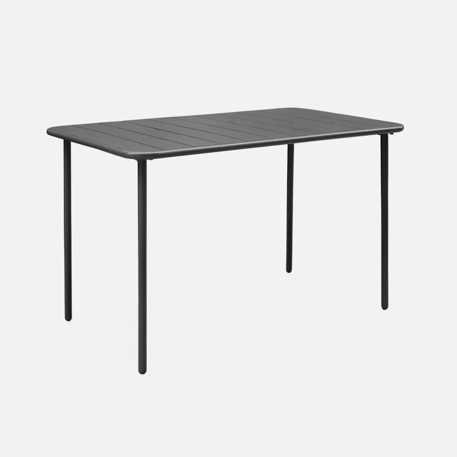 Mesa de jardín bistró de acero, 4 plazas, 120cm