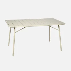 Mesa de jardín bistró de acero plegable, 6 plazas, 140cm