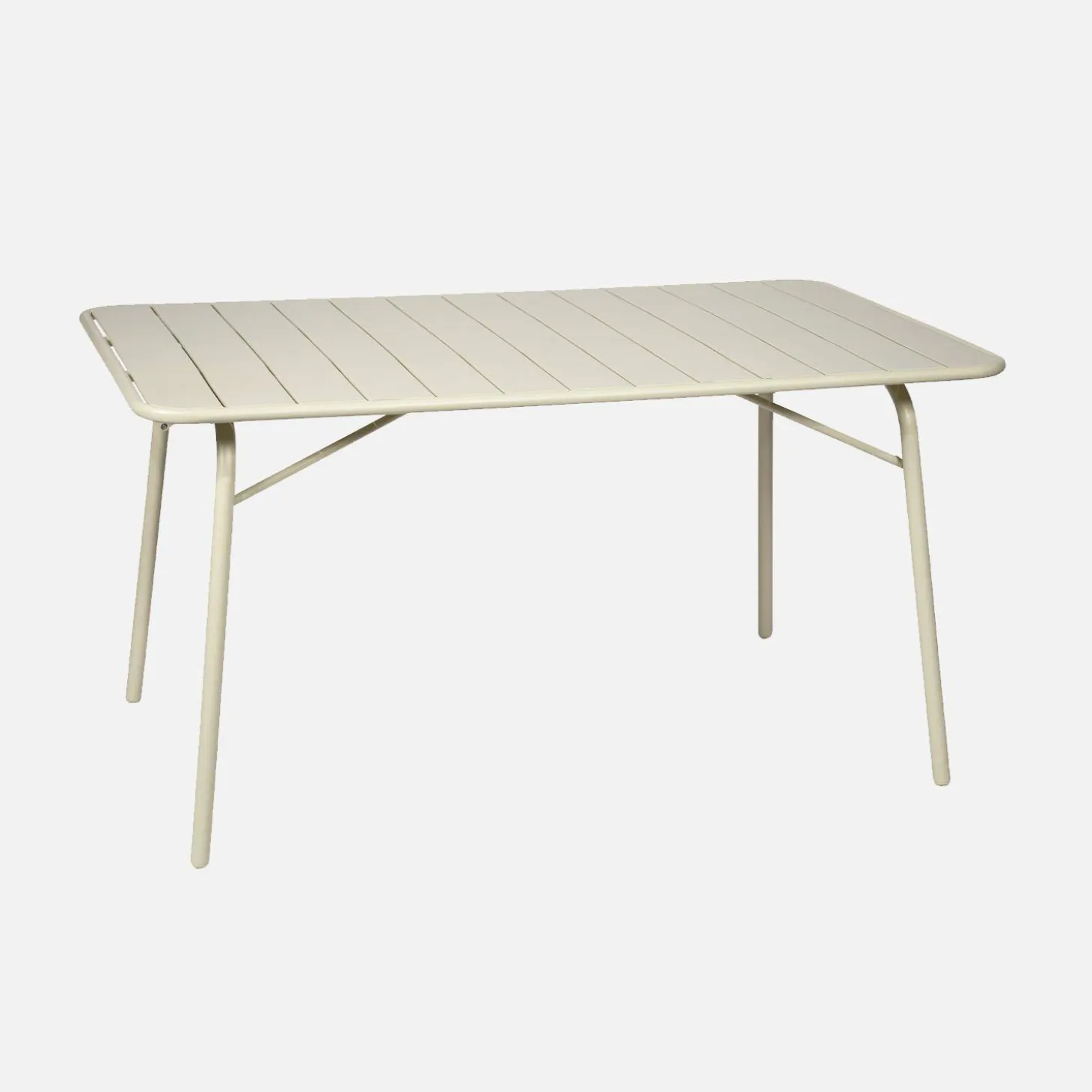 Mesa de jardín bistró de acero plegable, 6 plazas, 140cm