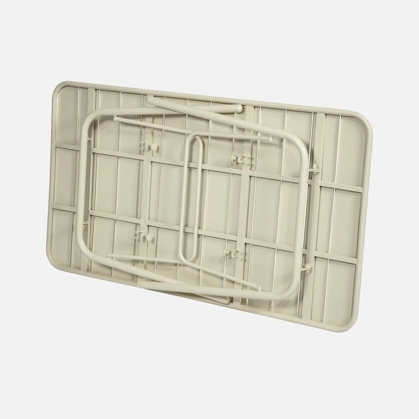 Mesa de jardín bistró de acero plegable, 6 plazas, 140cm