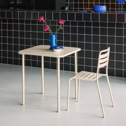 Mesa de jardín bistró de acero, 2 plazas, 70cm