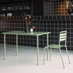 Mesa de jardín bistró de acero, 4 plazas, 120cm