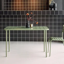 Mesa de jardín bistró de acero, 4 plazas, 120cm