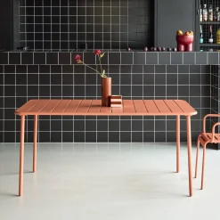 Mesa de jardín bistró de acero, 6-8 plazas, 160cm