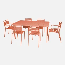 Mesa de jardín bistró de acero, 6-8 plazas, 160cm