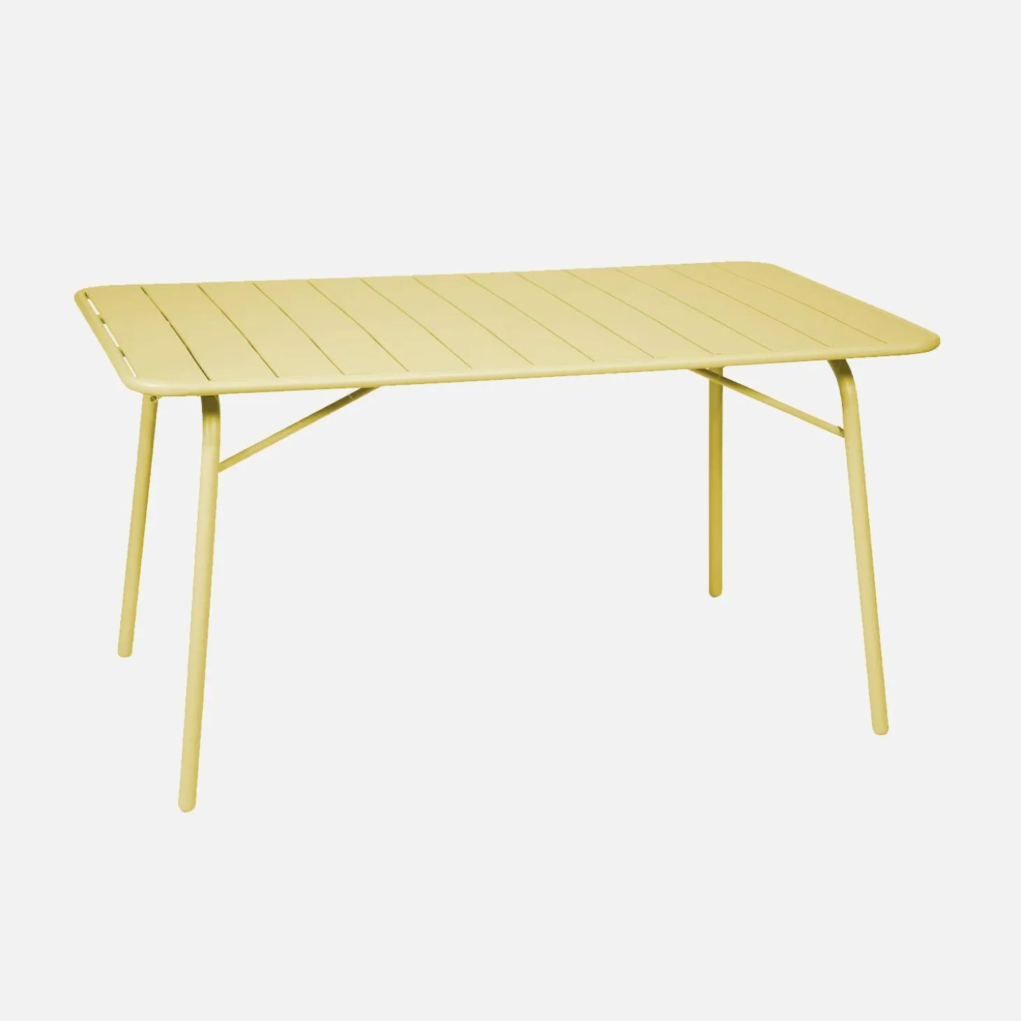 Mesa de jardín bistró de acero plegable, 6 plazas, 140cm