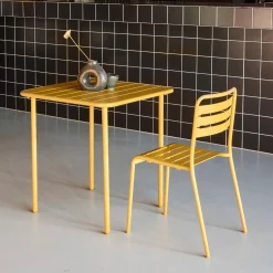 Mesa de jardín bistró de acero, 2 plazas, 70cm