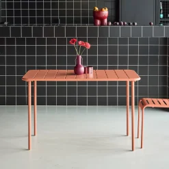 Mesa de jardín bistró de acero, 4 plazas, 120cm