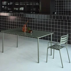 Mesa de jardín bistró de acero, 6-8 plazas, 160cm
