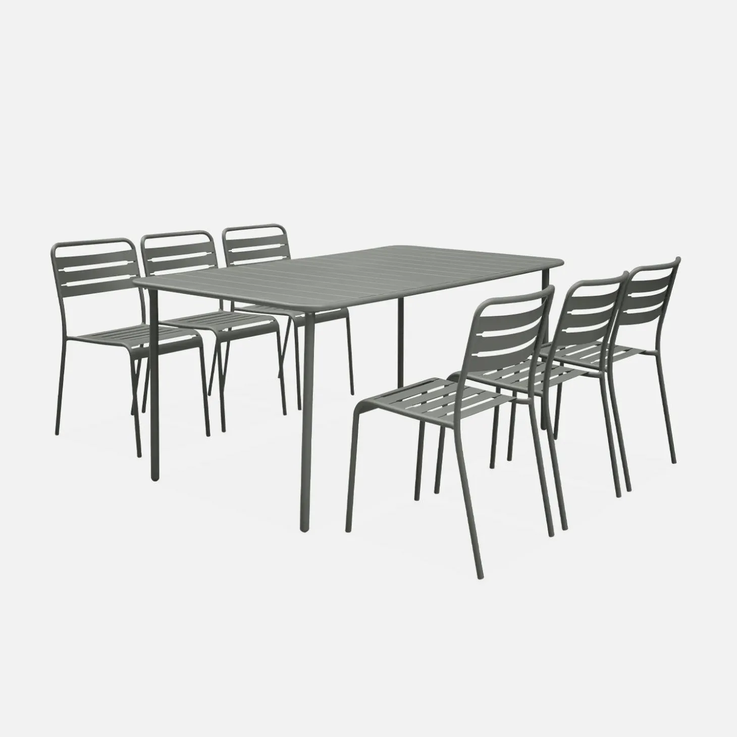 Mesa de jardín bistró de acero, 6-8 plazas, 160cm