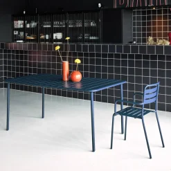Mesa de jardín bistró de acero, 6-8 plazas, 160cm