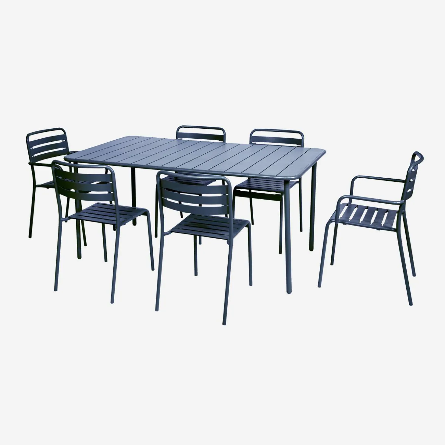 Mesa de jardín bistró de acero, 6-8 plazas, 160cm