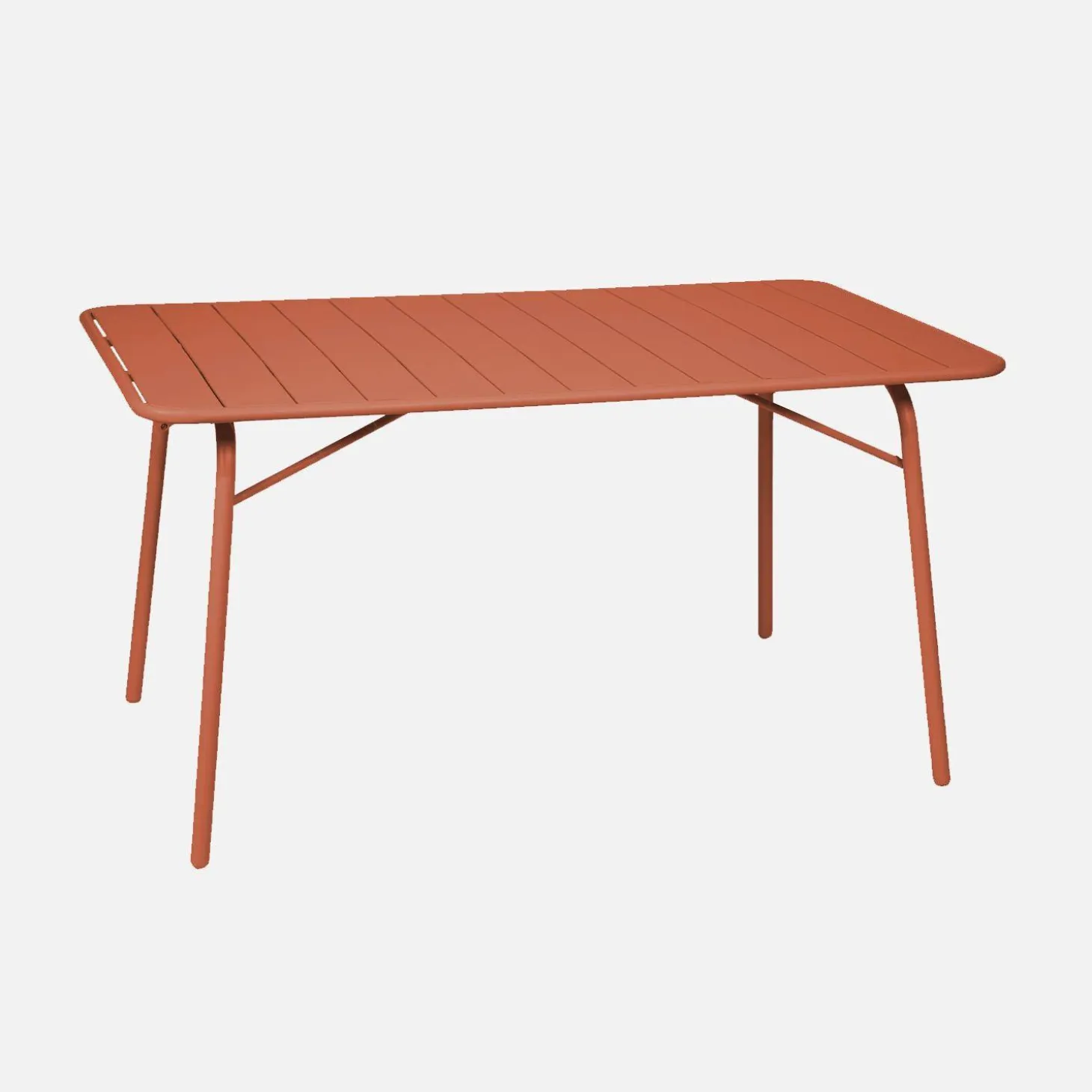 Mesa de jardín bistró de acero plegable, 6 plazas, 140cm