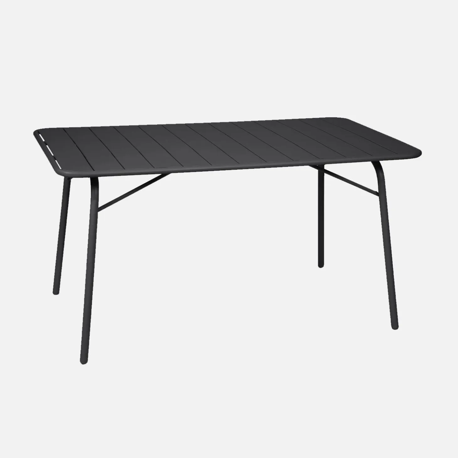 Mesa de jardín bistró de acero plegable, 6 plazas, 140cm