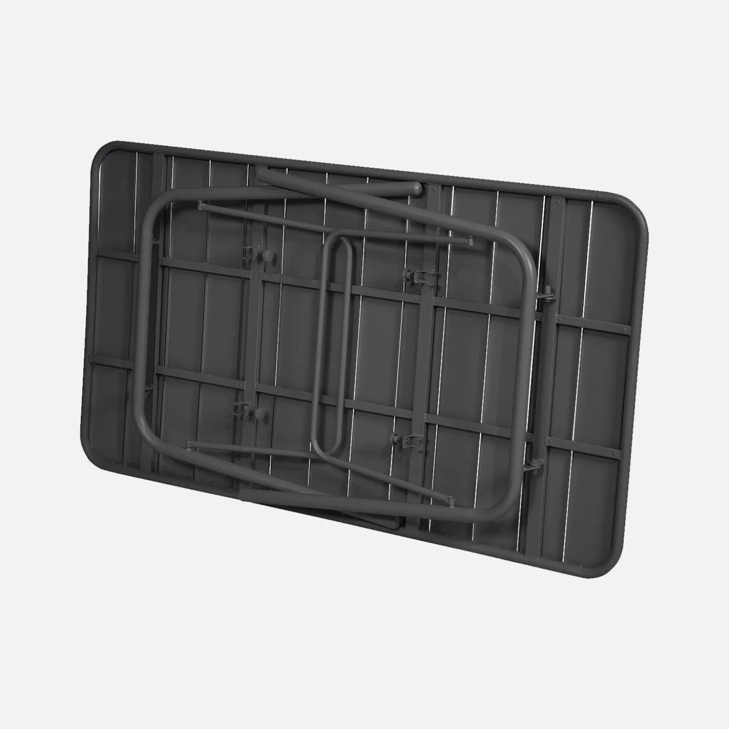 Mesa de jardín bistró de acero plegable, 6 plazas, 140cm