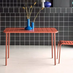 Mesa de jardín bistró de acero, 4 plazas, 120cm