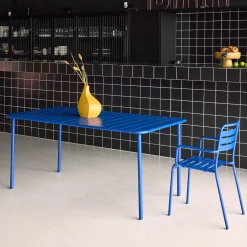 Mesa de jardín bistró de acero, 6-8 plazas, 160cm