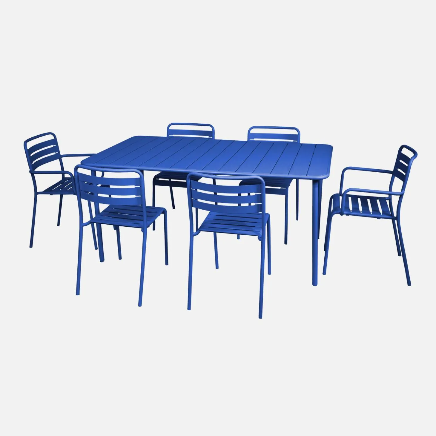 Mesa de jardín bistró de acero, 6-8 plazas, 160cm