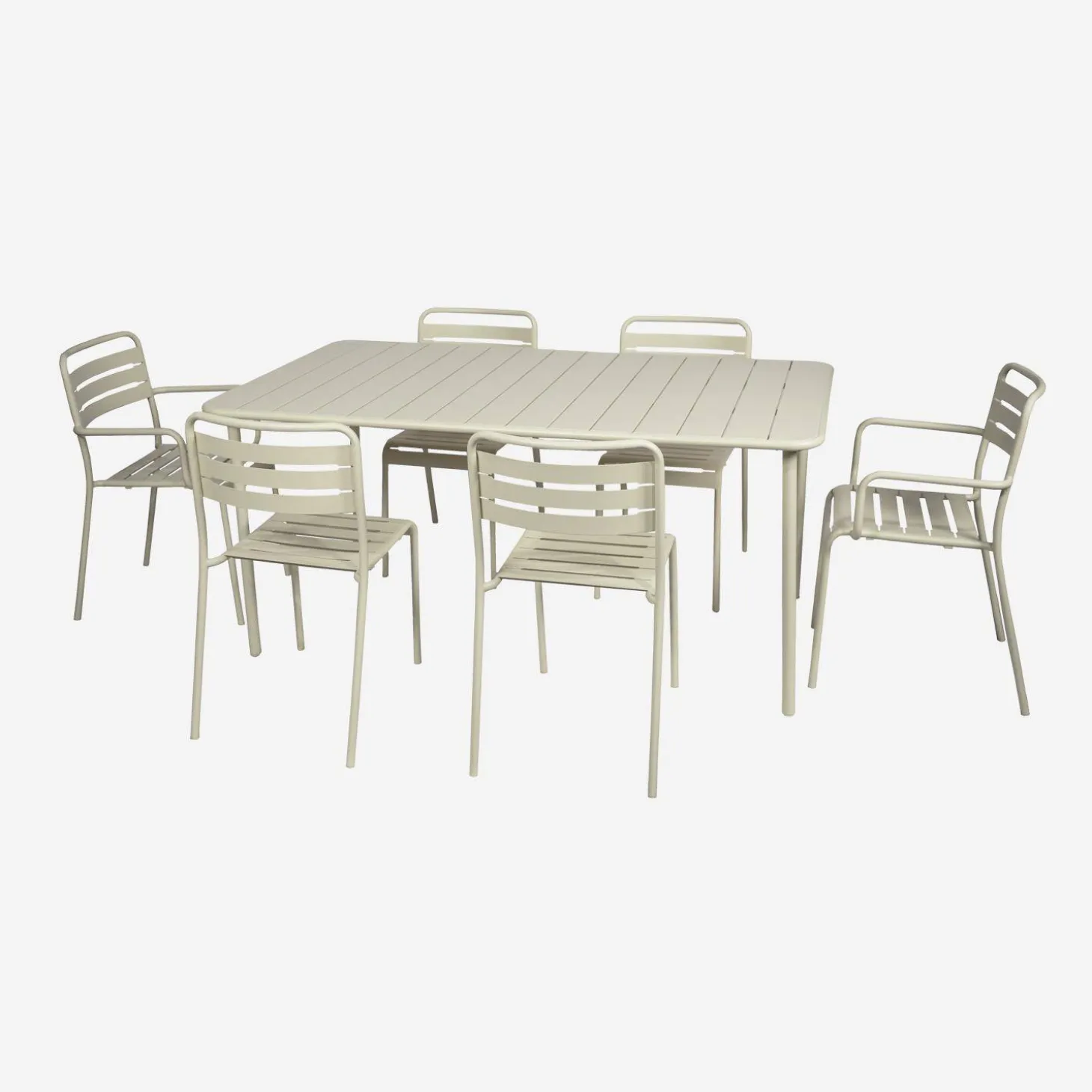Mesa de jardín bistró de acero, 6-8 plazas, 160cm