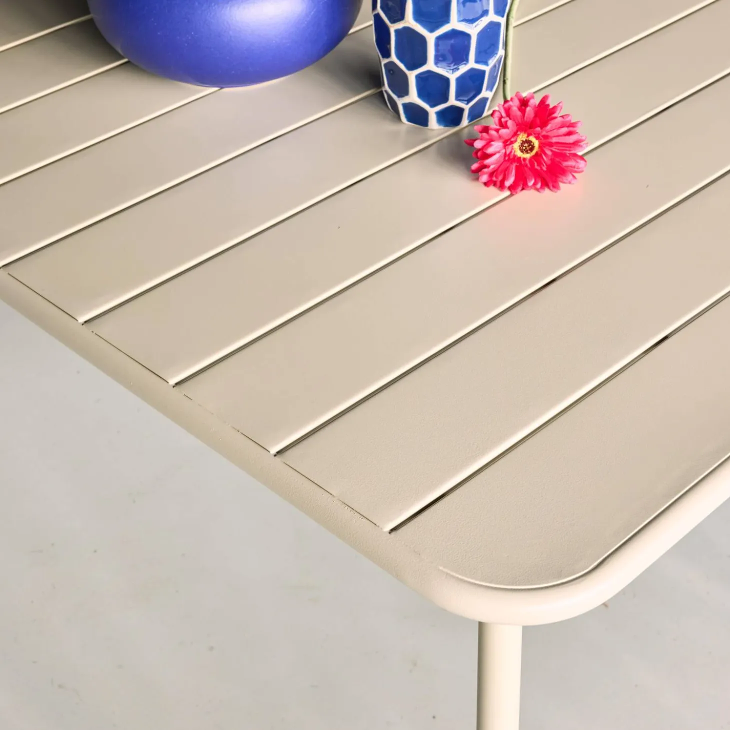 Mesa de jardín bistró de acero, 6-8 plazas, 160cm