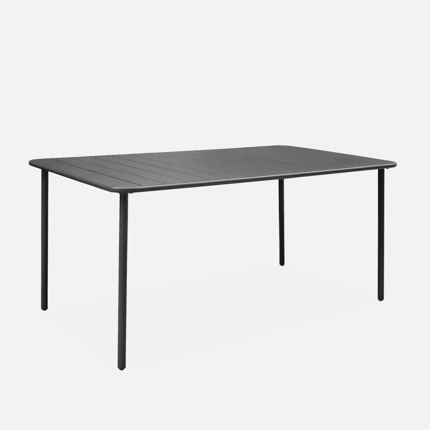 Mesa de jardín bistró de acero, 6-8 plazas, 160cm