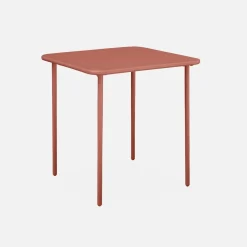 Mesa de jardín bistró de acero, 2 plazas, 70cm