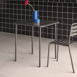 Mesa de jardín bistró de acero, 2 plazas, 70cm