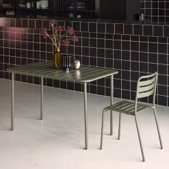Mesa de jardín bistró de acero, 4 plazas, 120cm