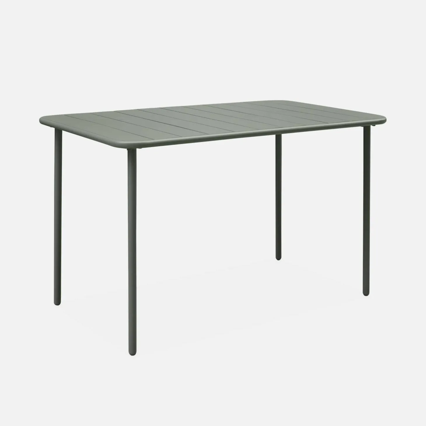 Mesa de jardín bistró de acero, 4 plazas, 120cm