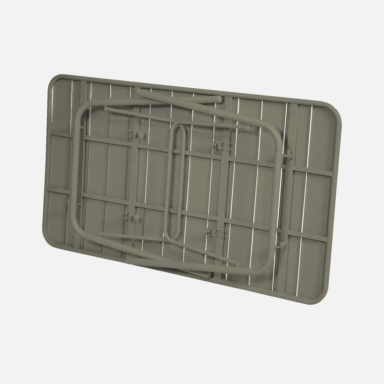 Mesa de jardín bistró de acero plegable, 6 plazas, 140cm