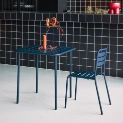 Mesa de jardín bistró de acero, 2 plazas, 70cm