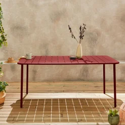 Mesa de jardín bistró de acero, 6-8 plazas, 160cm