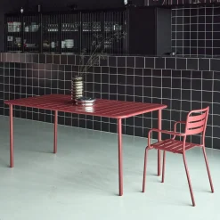 Mesa de jardín bistró de acero, 6-8 plazas, 160cm