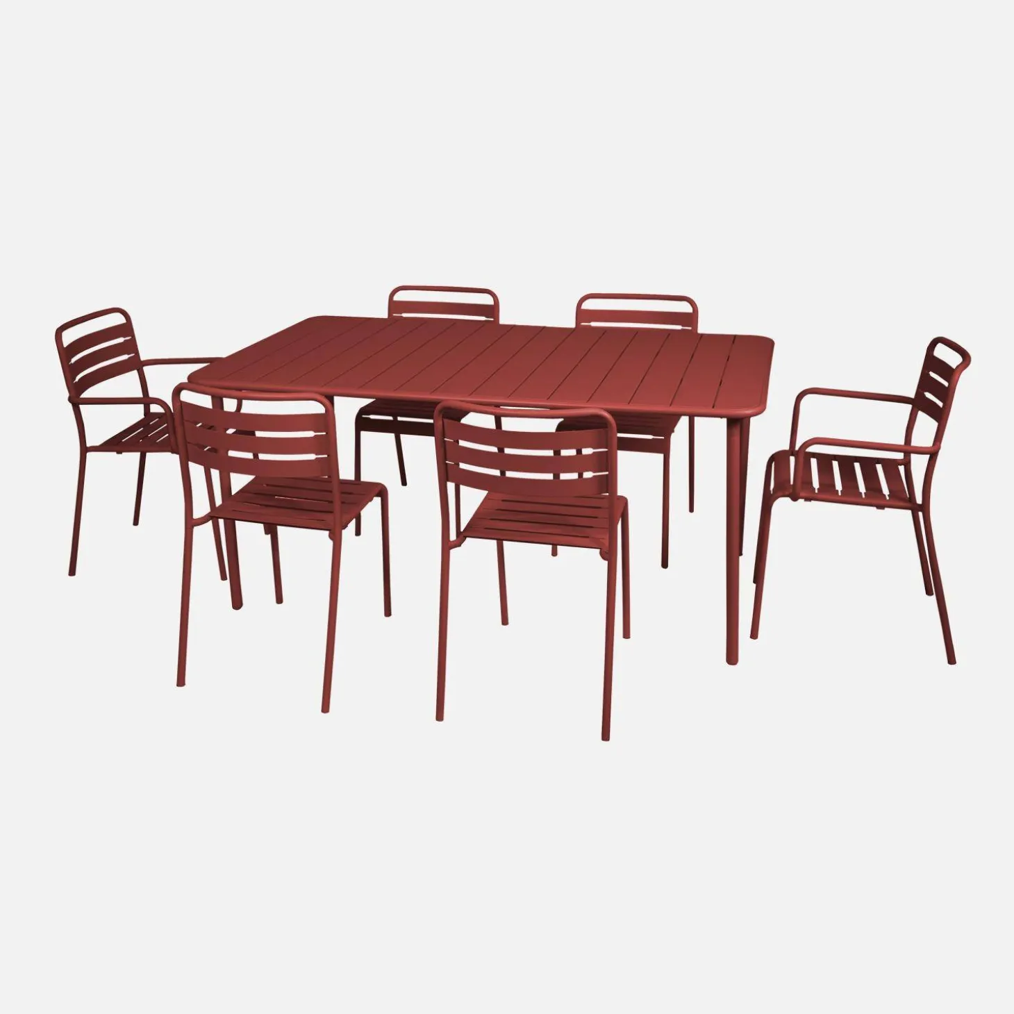 Mesa de jardín bistró de acero, 6-8 plazas, 160cm