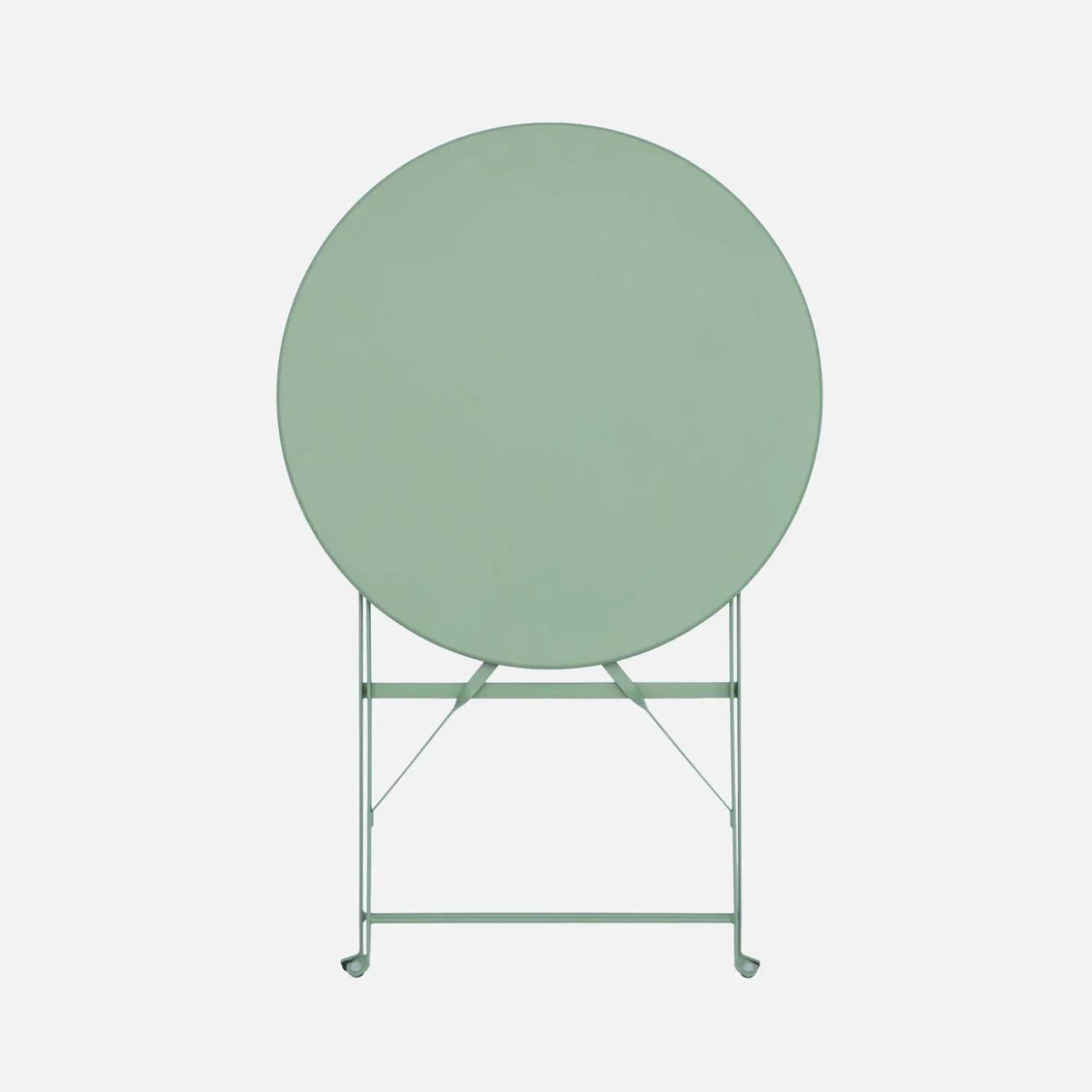 Mesa de jardín bistró plegable de acero, 2 plazas, ø60cm