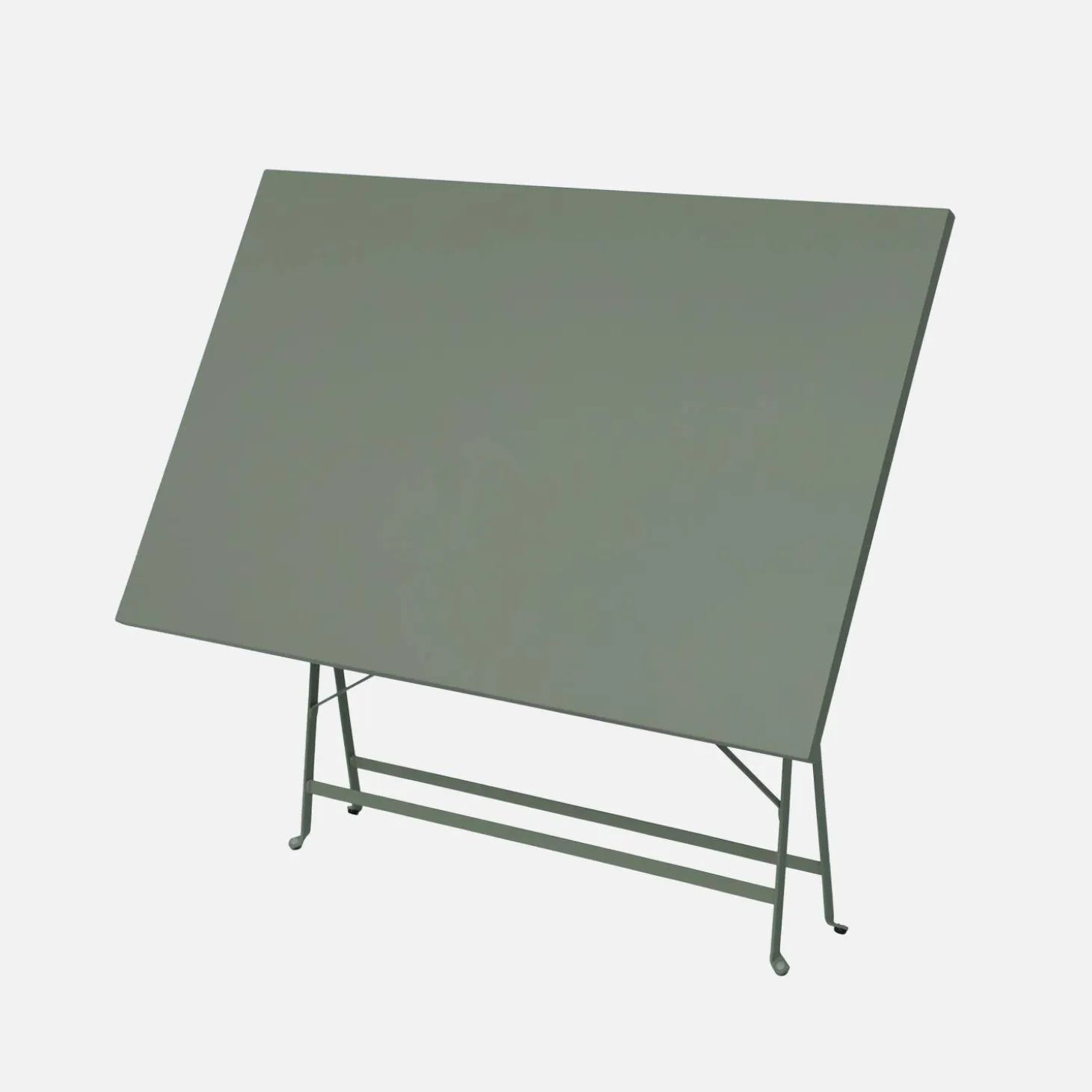Mesa de jardín bistró plegable de acero, 4 plazas, 110cm