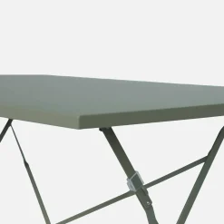Mesa de jardín bistró plegable de acero, 4 plazas, 110cm