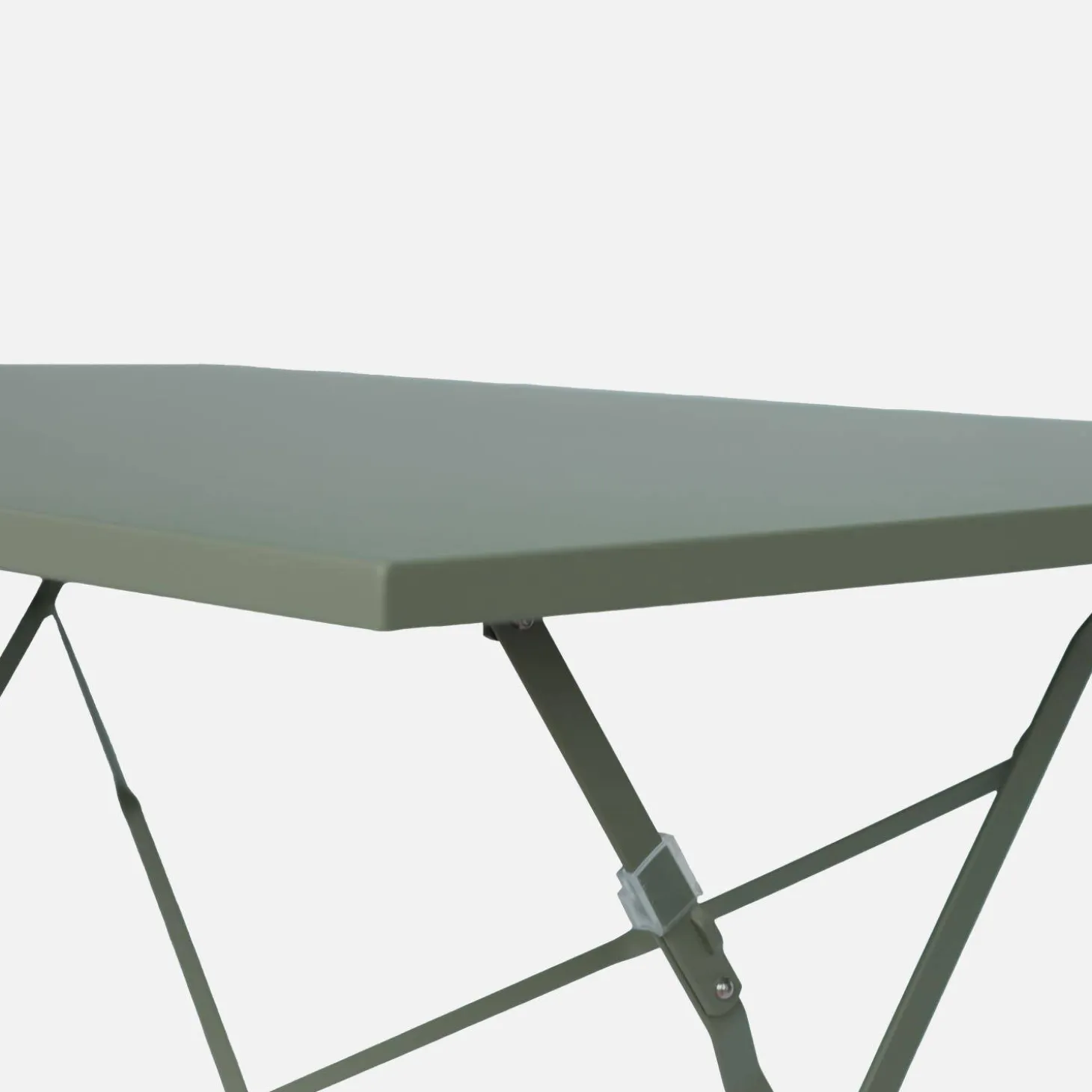 Mesa de jardín bistró plegable de acero, 4 plazas, 110cm